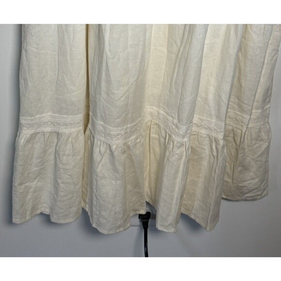 New Adyson Parker Linen Blend Midi Dress Belted XL Lined Cottagecore Beach - Picture 3 of 14